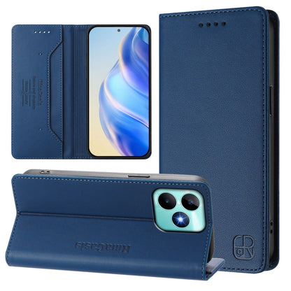 RC01 Dual-Folded Magnetic Suction RFID Leather Phone Case, For Realme Note 50 4G / C51 4G / C53 4G, For Realme C67 4G Global, For Realme 11 4G Global