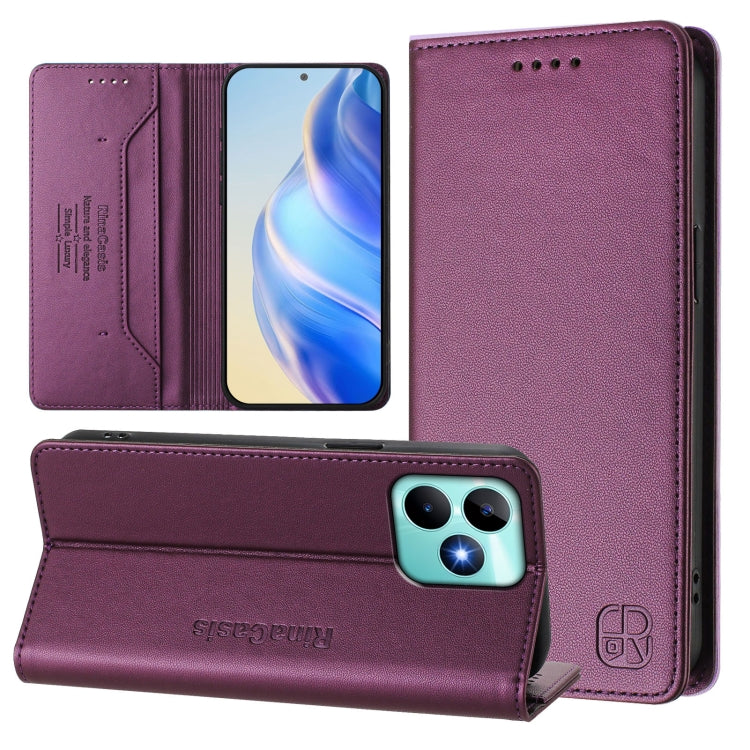 RC01 Dual-Folded Magnetic Suction RFID Leather Phone Case, For Realme Note 50 4G / C51 4G / C53 4G, For Realme C67 4G Global, For Realme 11 4G Global