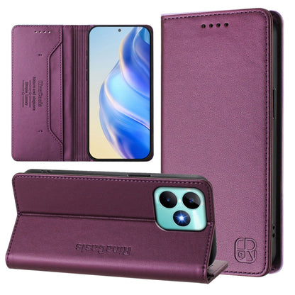 RC01 Dual-Folded Magnetic Suction RFID Leather Phone Case, For Realme Note 50 4G / C51 4G / C53 4G, For Realme C67 4G Global, For Realme 11 4G Global