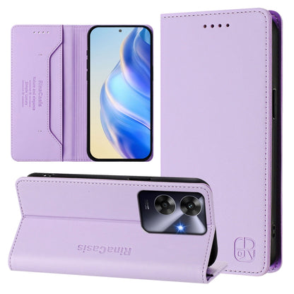 RC01 Dual-Folded Magnetic Suction RFID Leather Phone Case, For Realme C63 5G Global, For Realme Note 60 4G / C61 4G India, For Realme 13+ 5G