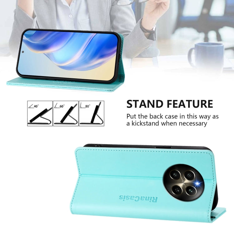 RC01 Dual-Folded Magnetic Suction RFID Leather Phone Case, For Realme P1 Pro, For Realme 12+ 5G / Narzo 70 Pro 5G India, For Realme 12 5G Global