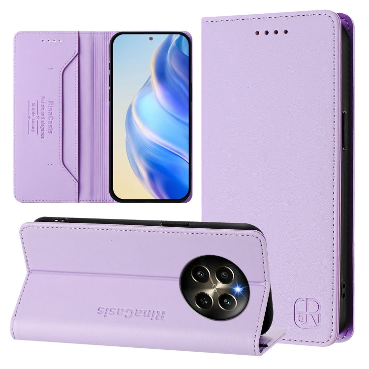 RC01 Dual-Folded Magnetic Suction RFID Leather Phone Case, For Realme P1 Pro, For Realme 12+ 5G / Narzo 70 Pro 5G India, For Realme 12 5G Global