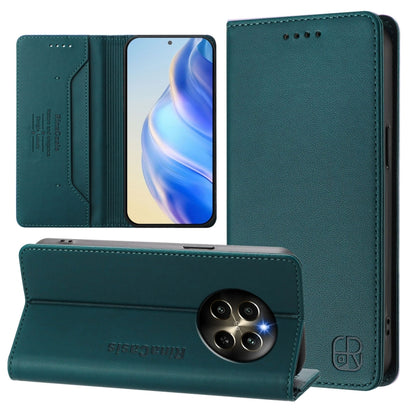 RC01 Dual-Folded Magnetic Suction RFID Leather Phone Case, For Realme P1 Pro, For Realme 12+ 5G / Narzo 70 Pro 5G India, For Realme 12 5G Global
