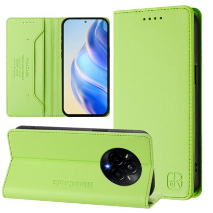 RC01 Dual-Folded Magnetic Suction RFID Leather Phone Case, For Realme 14 Pro+ 5G, For Realme 14 Pro 5G, For Realme GT 7 Pro 5G