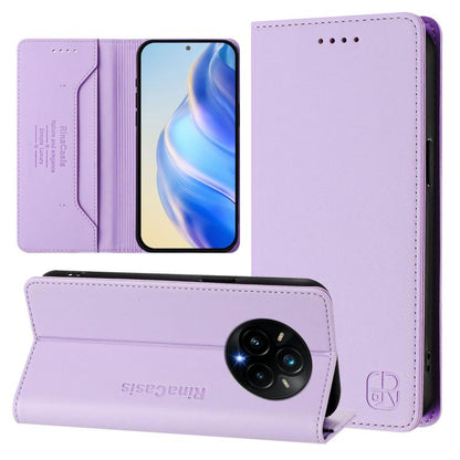 RC01 Dual-Folded Magnetic Suction RFID Leather Phone Case, For Realme 14 Pro+ 5G, For Realme 14 Pro 5G, For Realme GT 7 Pro 5G