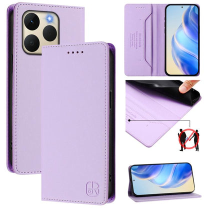 RC01 Dual-Folded Magnetic Suction RFID Leather Phone Case, For Realme P4 Pro 5G, For Realme P4, For Realme 15T 5G Global