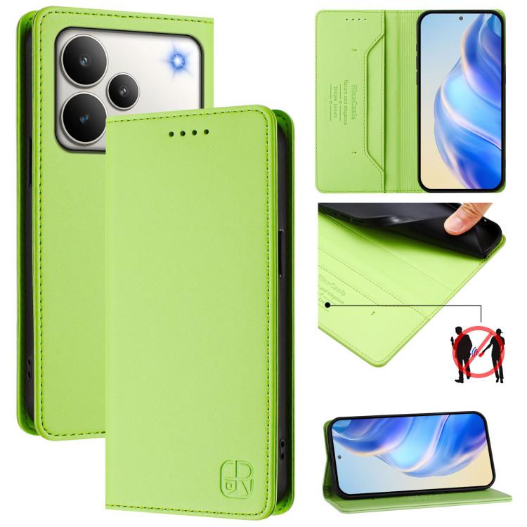 RC01 Dual-Folded Magnetic Suction RFID Leather Phone Case, For Realme P4 Pro 5G, For Realme P4, For Realme 15T 5G Global