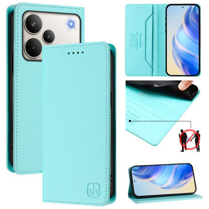 RC01 Dual-Folded Magnetic Suction RFID Leather Phone Case, For Realme P4 Pro 5G, For Realme P4, For Realme 15T 5G Global