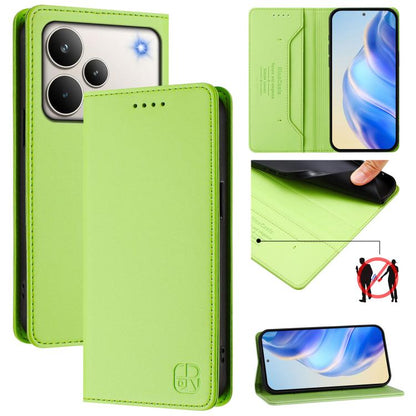 RC01 Dual-Folded Magnetic Suction RFID Leather Phone Case, For Realme P4 Pro 5G, For Realme P4, For Realme 15T 5G Global