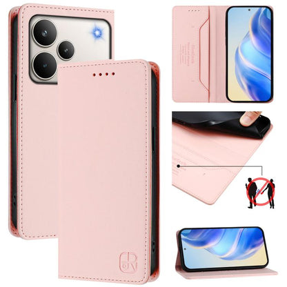 RC01 Dual-Folded Magnetic Suction RFID Leather Phone Case, For Realme P4 Pro 5G, For Realme P4, For Realme 15T 5G Global