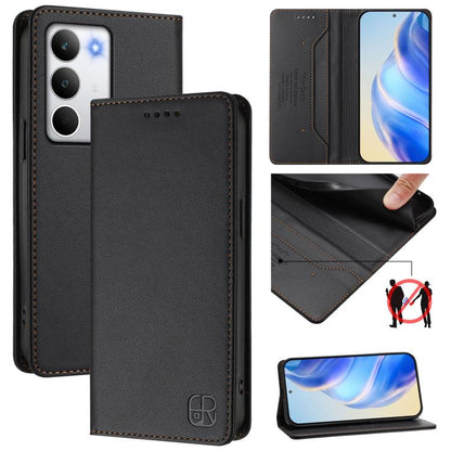 RC01 Dual-Folded Magnetic Suction RFID Leather Phone Case, For Realme C71 4G India, For Realme 15 5G / 15 Pro 5G, For Realme C71 4G Global