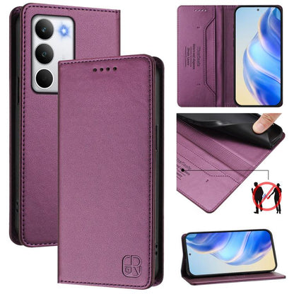 RC01 Dual-Folded Magnetic Suction RFID Leather Phone Case, For Realme C71 4G India, For Realme 15 5G / 15 Pro 5G, For Realme C71 4G Global