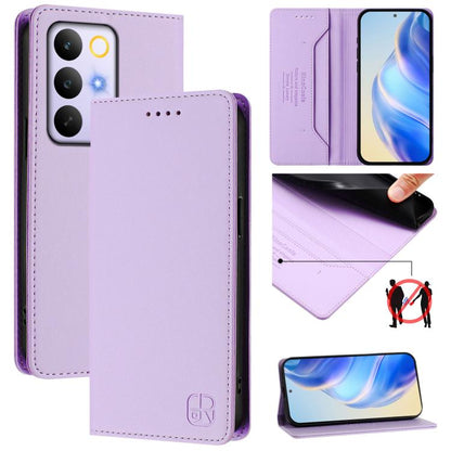 RC01 Dual-Folded Magnetic Suction RFID Leather Phone Case, For Realme 16 Pro 5G Global, For Realme Note 70 4G / 70T 4G, For Realme C100 5G / C83 India / C85 / 15X