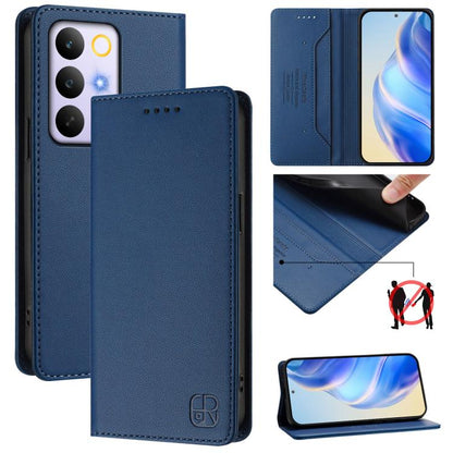 RC01 Dual-Folded Magnetic Suction RFID Leather Phone Case, For Realme 16 Pro 5G Global, For Realme Note 70 4G / 70T 4G, For Realme C100 5G / C83 India / C85 / 15X