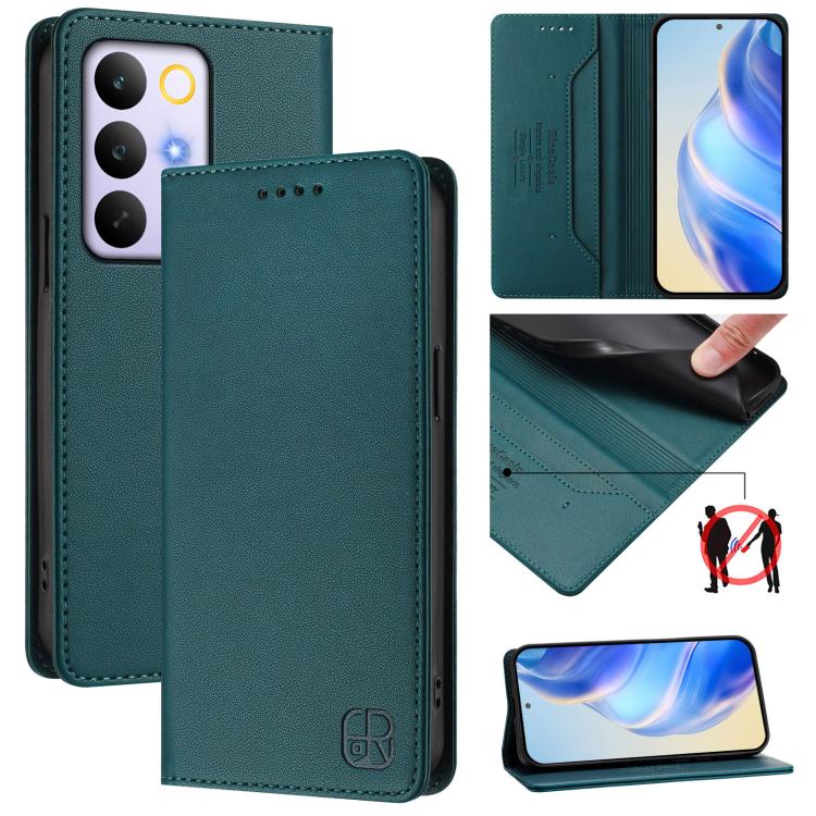 RC01 Dual-Folded Magnetic Suction RFID Leather Phone Case, For Realme 16 Pro 5G Global, For Realme Note 70 4G / 70T 4G, For Realme C100 5G / C83 India / C85 / 15X