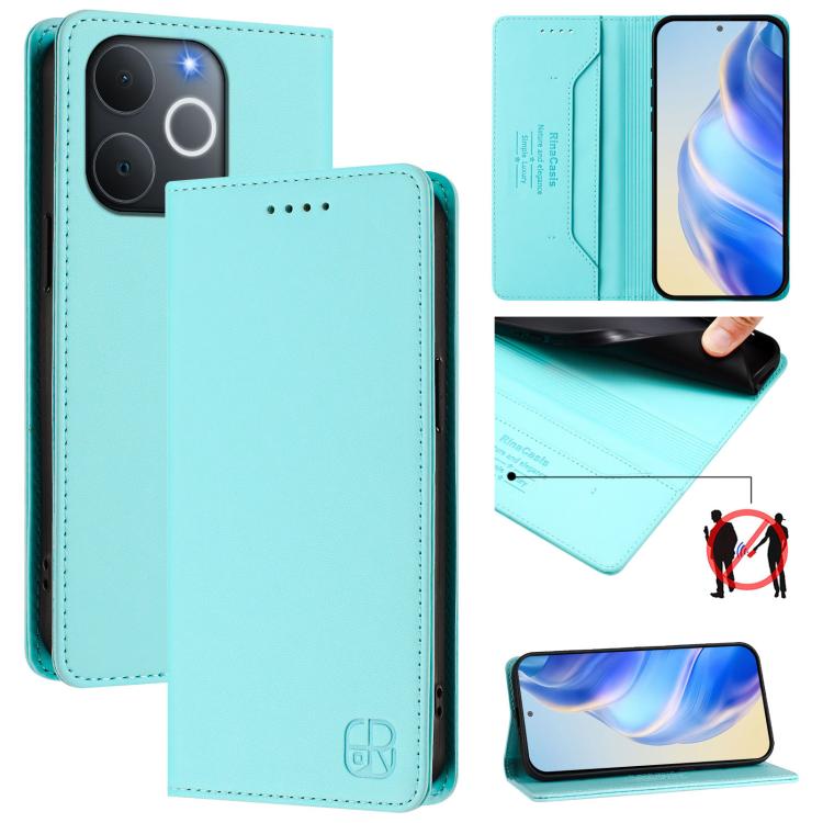 RC01 Dual-Folded Magnetic Suction RFID Leather Phone Case, For Realme 16 Pro 5G Global, For Realme Note 70 4G / 70T 4G, For Realme C100 5G / C83 India / C85 / 15X