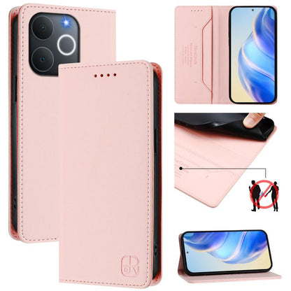 RC01 Dual-Folded Magnetic Suction RFID Leather Phone Case, For Realme 16 Pro 5G Global, For Realme Note 70 4G / 70T 4G, For Realme C100 5G / C83 India / C85 / 15X