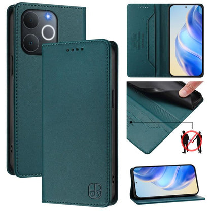 RC01 Dual-Folded Magnetic Suction RFID Leather Phone Case, For Realme 16 Pro 5G Global, For Realme Note 70 4G / 70T 4G, For Realme C100 5G / C83 India / C85 / 15X