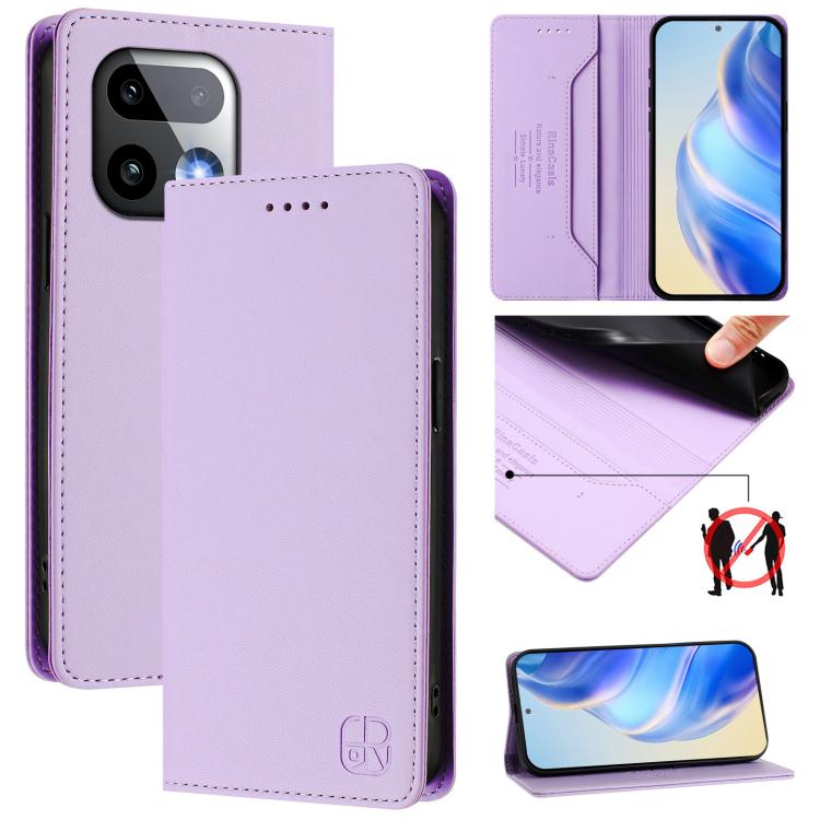 RC01 Dual-Folded Magnetic Suction RFID Leather Phone Case, For Realme Note 80 4G Global, For Realme 16 5G Global, For Realme 16 Pro+ 5G Global