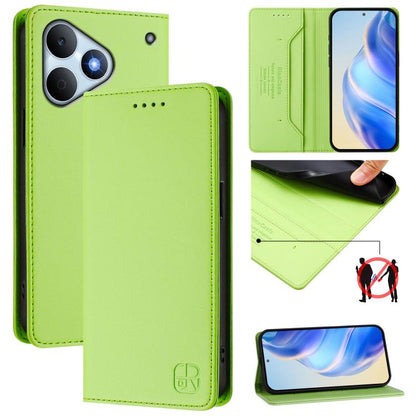 RC01 Dual-Folded Magnetic Suction RFID Leather Phone Case, For Realme Note 80 4G Global, For Realme 16 5G Global, For Realme 16 Pro+ 5G Global