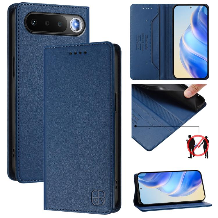 RC01 Dual-Folded Magnetic Suction RFID Leather Phone Case, For Realme Note 80 4G Global, For Realme 16 5G Global, For Realme 16 Pro+ 5G Global