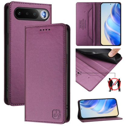 RC01 Dual-Folded Magnetic Suction RFID Leather Phone Case, For Realme Note 80 4G Global, For Realme 16 5G Global, For Realme 16 Pro+ 5G Global