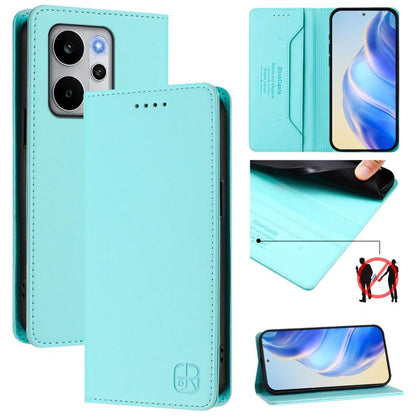 RC01 Dual-Folded Magnetic Suction RFID Leather Phone Case, For Realme P4x / OnePlus CE6 Lite, For Realme 16T 5G, For Realme P4 Power 5G