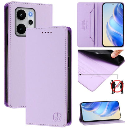 RC01 Dual-Folded Magnetic Suction RFID Leather Phone Case, For Realme P4x / OnePlus CE6 Lite, For Realme 16T 5G, For Realme P4 Power 5G