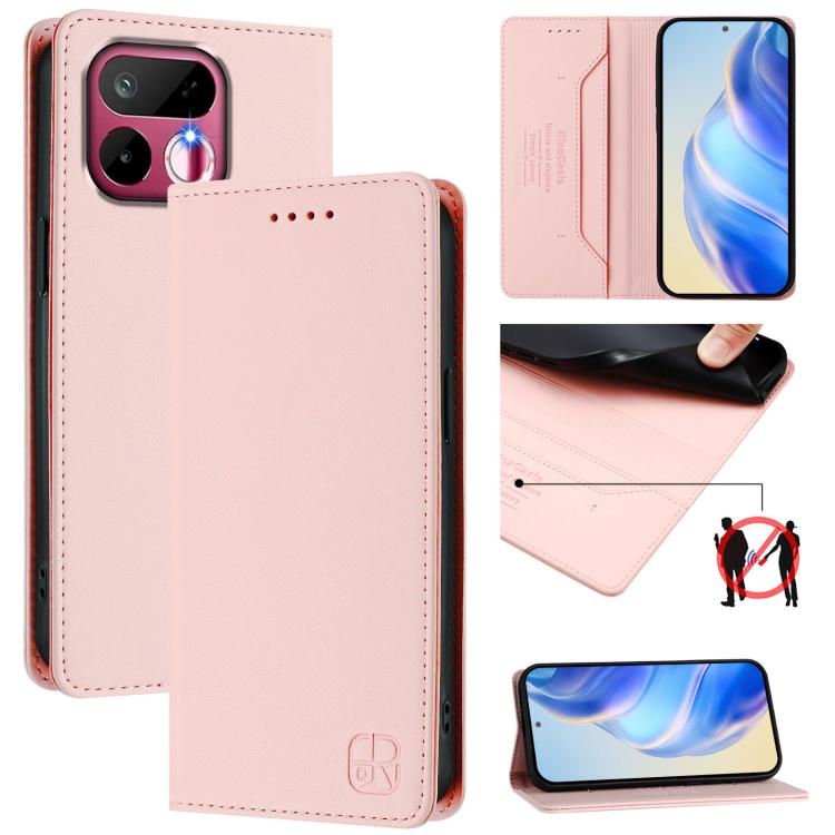 RC01 Dual-Folded Magnetic Suction RFID Leather Phone Case, For Realme P4x / OnePlus CE6 Lite, For Realme 16T 5G, For Realme P4 Power 5G