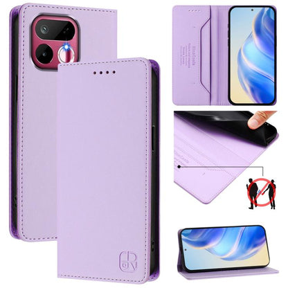 RC01 Dual-Folded Magnetic Suction RFID Leather Phone Case, For Realme P4x / OnePlus CE6 Lite, For Realme 16T 5G, For Realme P4 Power 5G