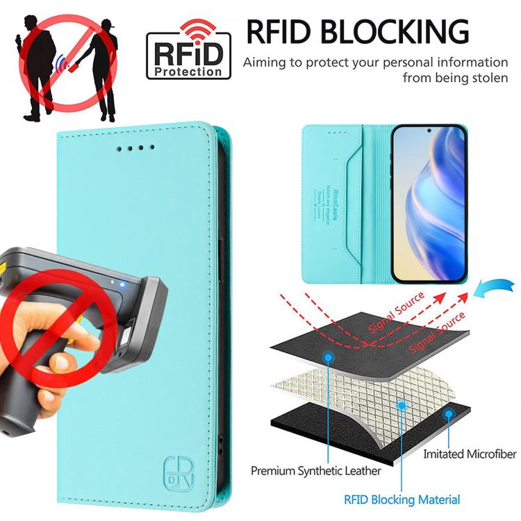RC01 Dual-Folded Magnetic Suction RFID Leather Phone Case, For Realme P4x / OnePlus CE6 Lite, For Realme 16T 5G, For Realme P4 Power 5G
