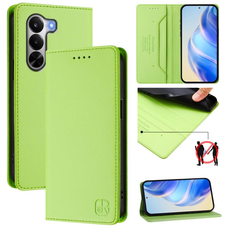 RC01 Dual-Folded Magnetic Suction RFID Leather Phone Case, For Realme P4x / OnePlus CE6 Lite, For Realme 16T 5G, For Realme P4 Power 5G