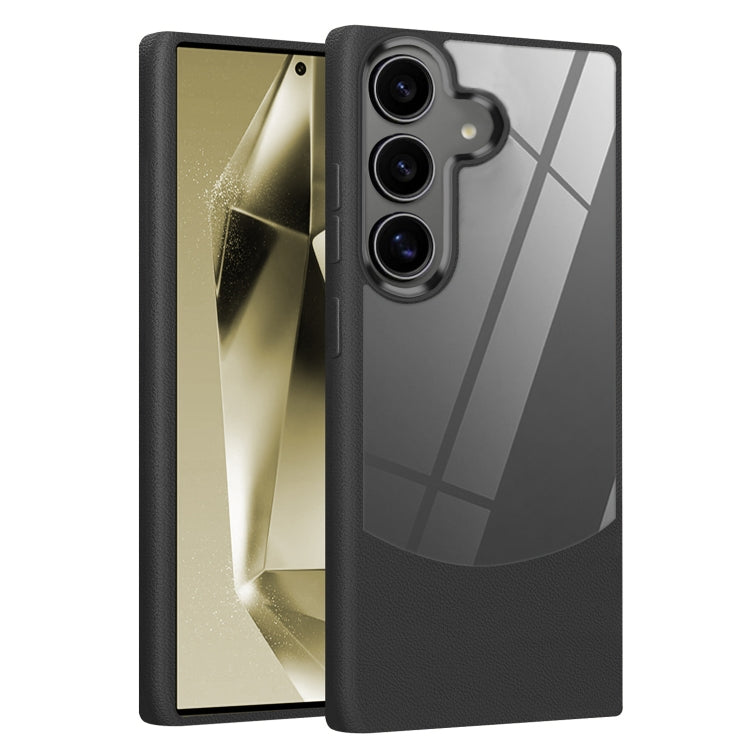Litchi Texture TPU Hybrid Acrylic Phone Case, For Samsung Galaxy S25 5G, For Samsung Galaxy S25+ 5G, For Samsung Galaxy S25 Ultra 5G, For Samsung Galaxy S24 FE 5G, For Samsung Galaxy S24 Ultra 5G, For Samsung Galaxy S24+ 5G