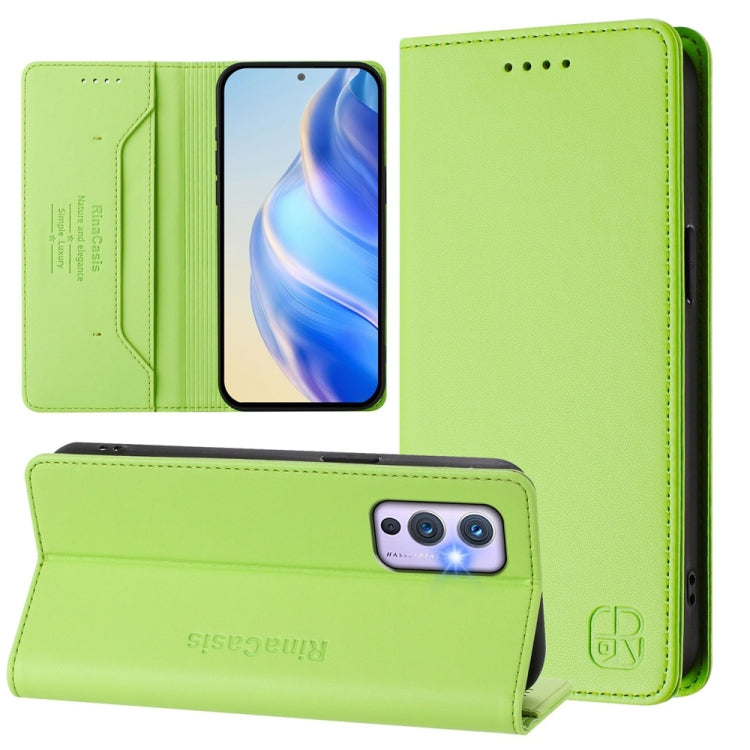 RC01 Dual-Folded Magnetic Suction RFID Leather Phone Case, For OnePlus 9 Pro, For OnePlus 9