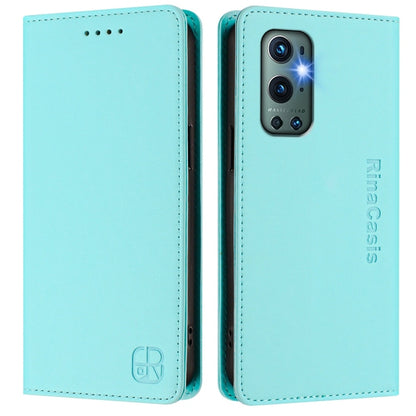 RC01 Dual-Folded Magnetic Suction RFID Leather Phone Case, For OnePlus 9 Pro, For OnePlus 9