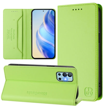 RC01 Dual-Folded Magnetic Suction RFID Leather Phone Case, For OnePlus 9R / OnePlus 8T, For OnePlus Nord CE 5G, For OnePlus Nord 2 5G
