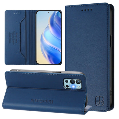 RC01 Dual-Folded Magnetic Suction RFID Leather Phone Case, For OnePlus 9R / OnePlus 8T, For OnePlus Nord CE 5G, For OnePlus Nord 2 5G