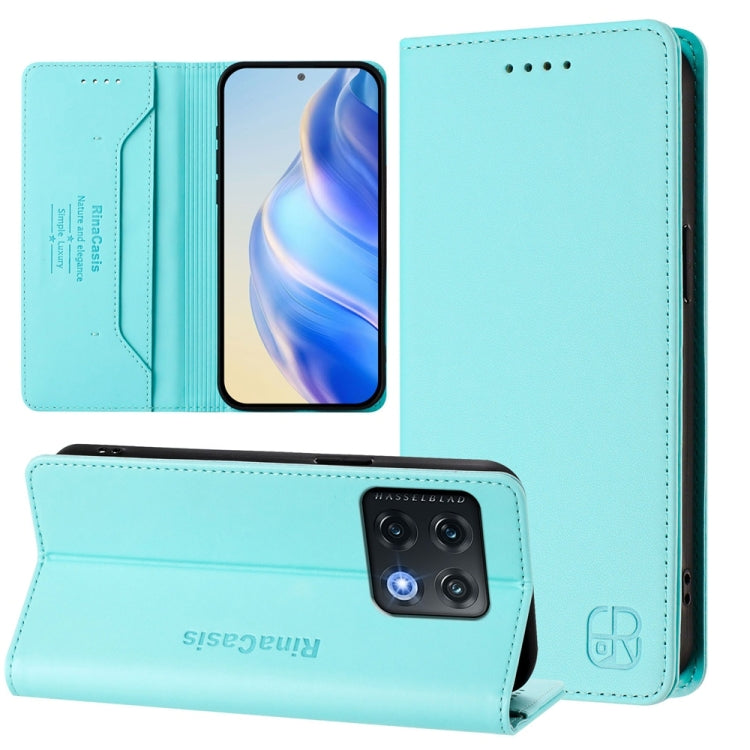 RC01 Dual-Folded Magnetic Suction RFID Leather Phone Case, For OnePlus Nord CE 2 5G, For OnePlus 10 Pro, For OnePlus Nord N20 5G