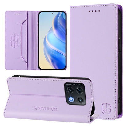 RC01 Dual-Folded Magnetic Suction RFID Leather Phone Case, For OnePlus Nord CE 2 5G, For OnePlus 10 Pro, For OnePlus Nord N20 5G
