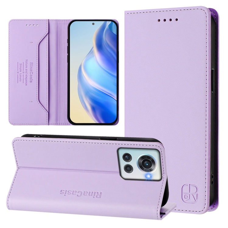 RC01 Dual-Folded Magnetic Suction RFID Leather Phone Case, For OnePlus Ace Pro / OnePlus 10T Global, For OnePlus Nord 2T, For OnePlus 10R / OnePlus Ace