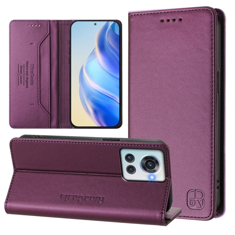 RC01 Dual-Folded Magnetic Suction RFID Leather Phone Case, For OnePlus Ace Pro / OnePlus 10T Global, For OnePlus Nord 2T, For OnePlus 10R / OnePlus Ace