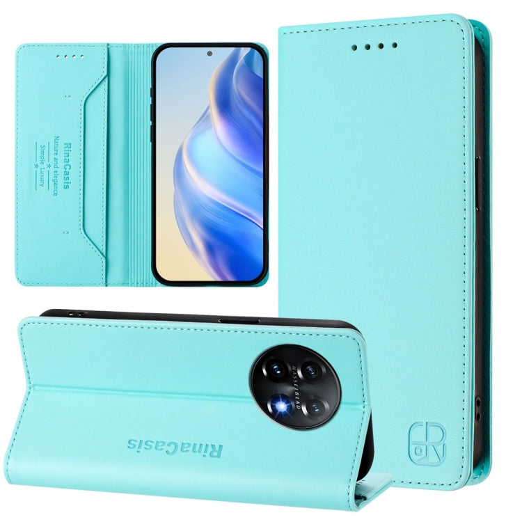 RC01 Dual-Folded Magnetic Suction RFID Leather Phone Case, For OnePlus 11R, For OnePlus 11, For OnePlus Nord N300