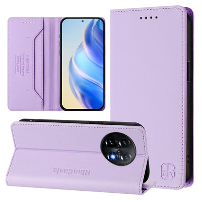 RC01 Dual-Folded Magnetic Suction RFID Leather Phone Case, For OnePlus 11R, For OnePlus 11, For OnePlus Nord N300