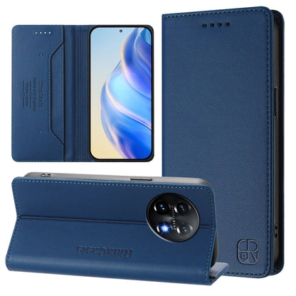 RC01 Dual-Folded Magnetic Suction RFID Leather Phone Case, For OnePlus 11R, For OnePlus 11, For OnePlus Nord N300
