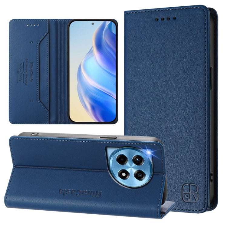 RC01 Dual-Folded Magnetic Suction RFID Leather Phone Case, For OnePlus 12R, For OnePlus 12 Global, For OnePlus Ace 2 Pro