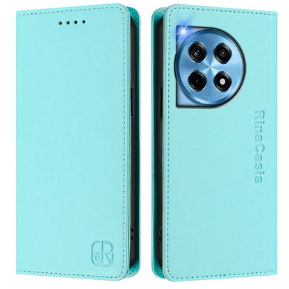 RC01 Dual-Folded Magnetic Suction RFID Leather Phone Case, For OnePlus 12R, For OnePlus 12 Global, For OnePlus Ace 2 Pro