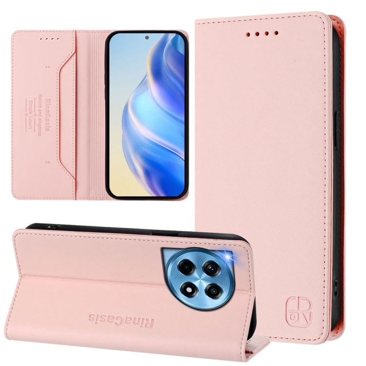 RC01 Dual-Folded Magnetic Suction RFID Leather Phone Case, For OnePlus 12R, For OnePlus 12 Global, For OnePlus Ace 2 Pro