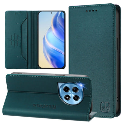 RC01 Dual-Folded Magnetic Suction RFID Leather Phone Case, For OnePlus 12R, For OnePlus 12 Global, For OnePlus Ace 2 Pro
