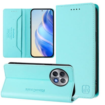 RC01 Dual-Folded Magnetic Suction RFID Leather Phone Case, For OnePlus 12R, For OnePlus 12 Global, For OnePlus Ace 2 Pro