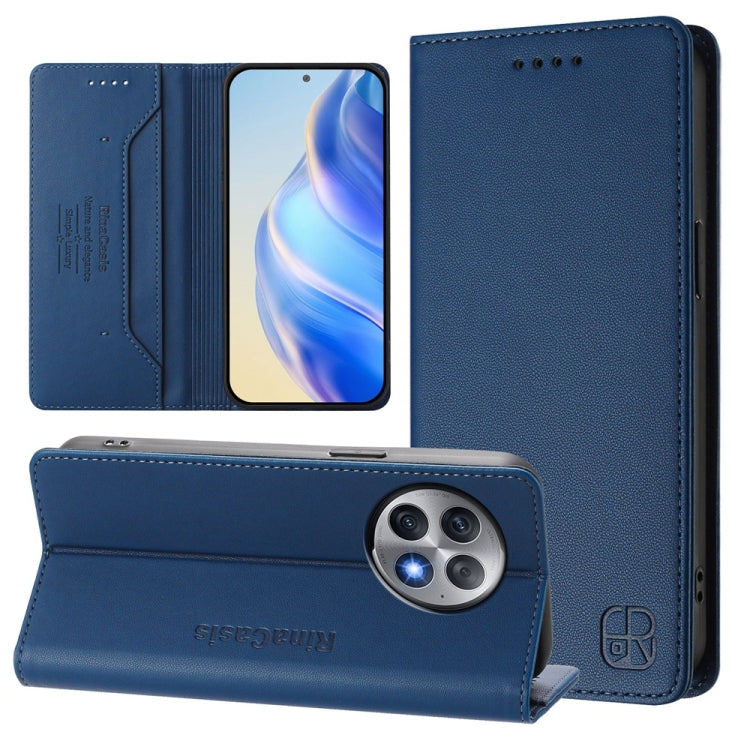 RC01 Dual-Folded Magnetic Suction RFID Leather Phone Case, For OnePlus 12R, For OnePlus 12 Global, For OnePlus Ace 2 Pro